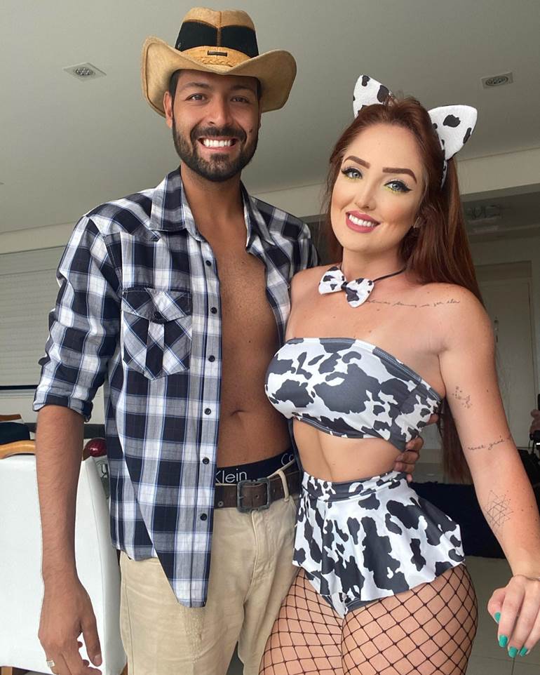 Fantasia de casal vaca e rei do gado