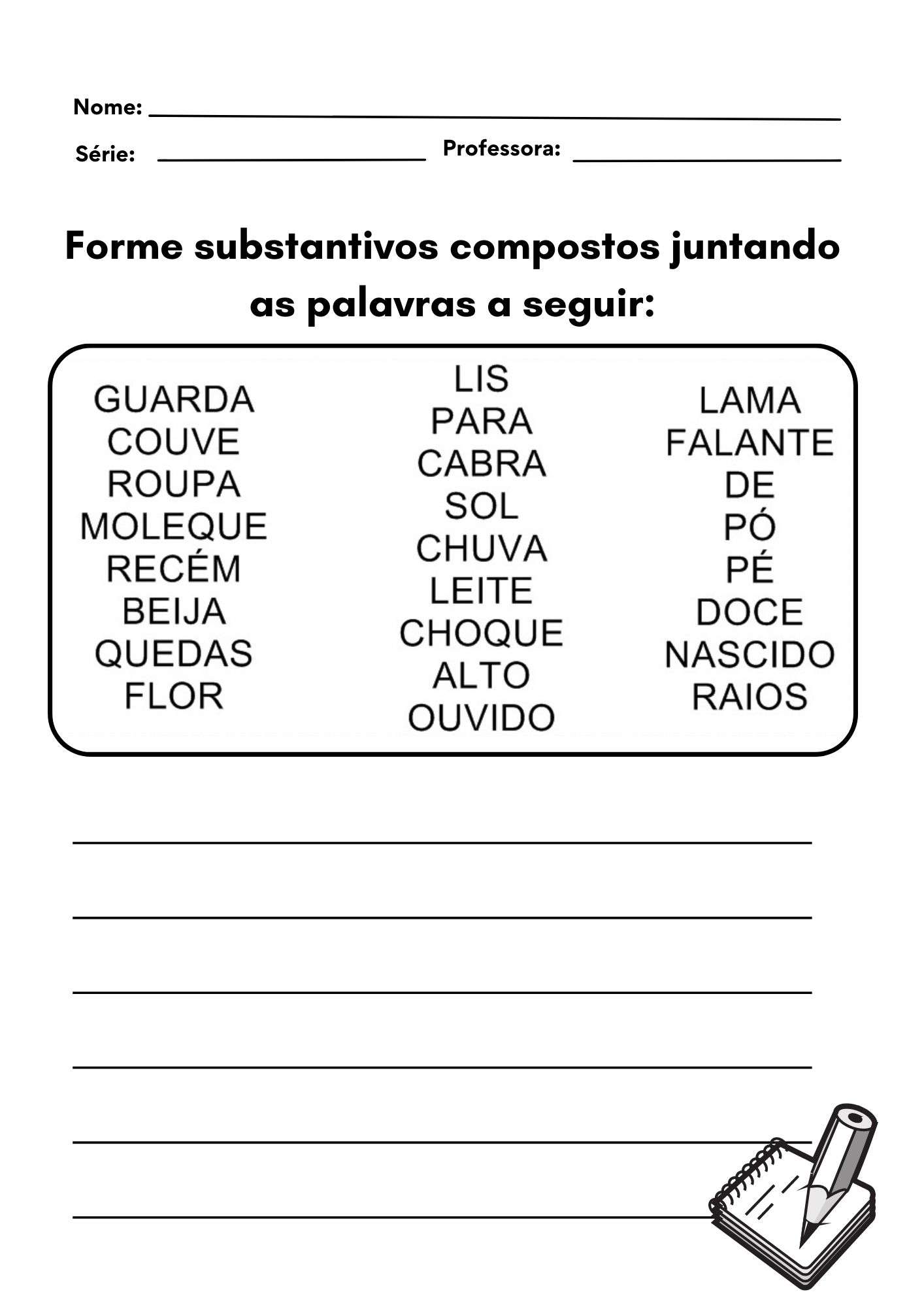 atividade substantivos compostos