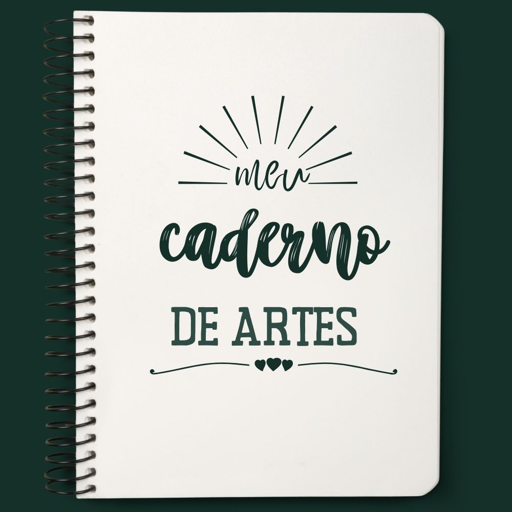 capa de caderno com sol