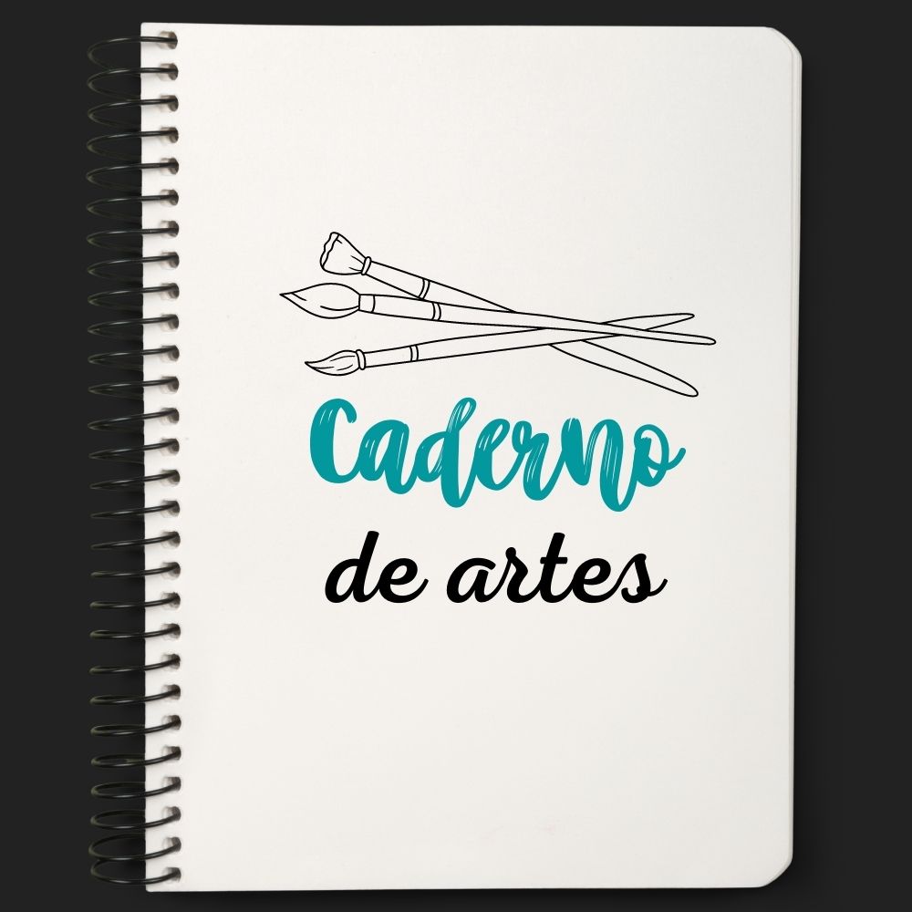 capa de caderno com pincéis