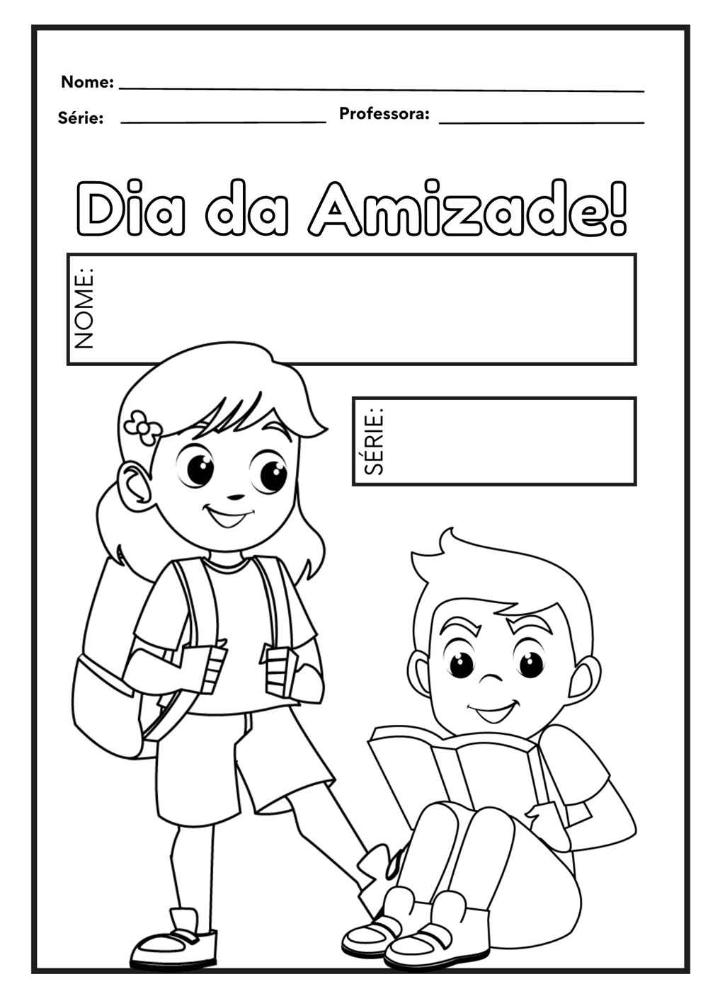 atividade sobre amizade para colorir
