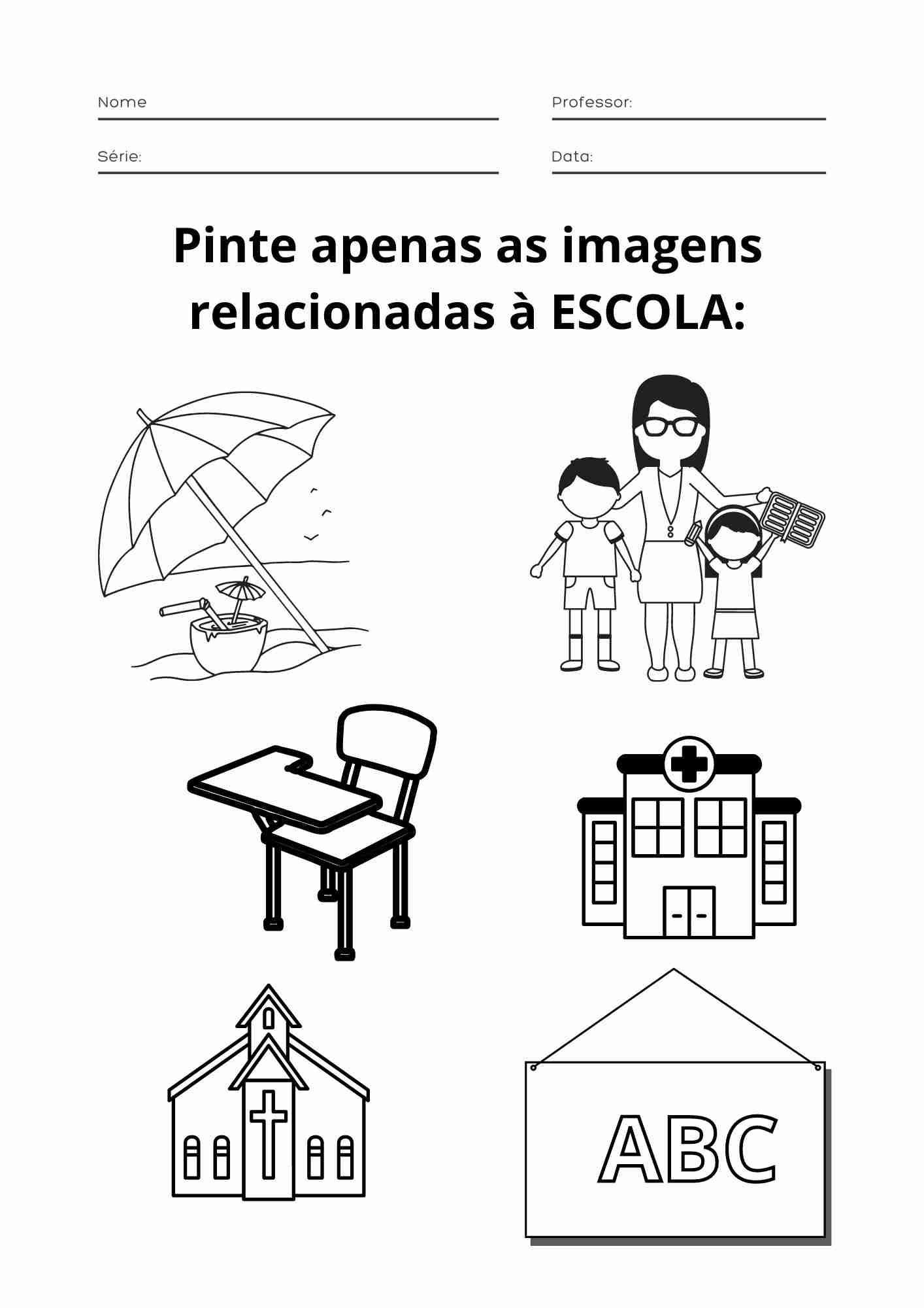 atividade o que tem na escola