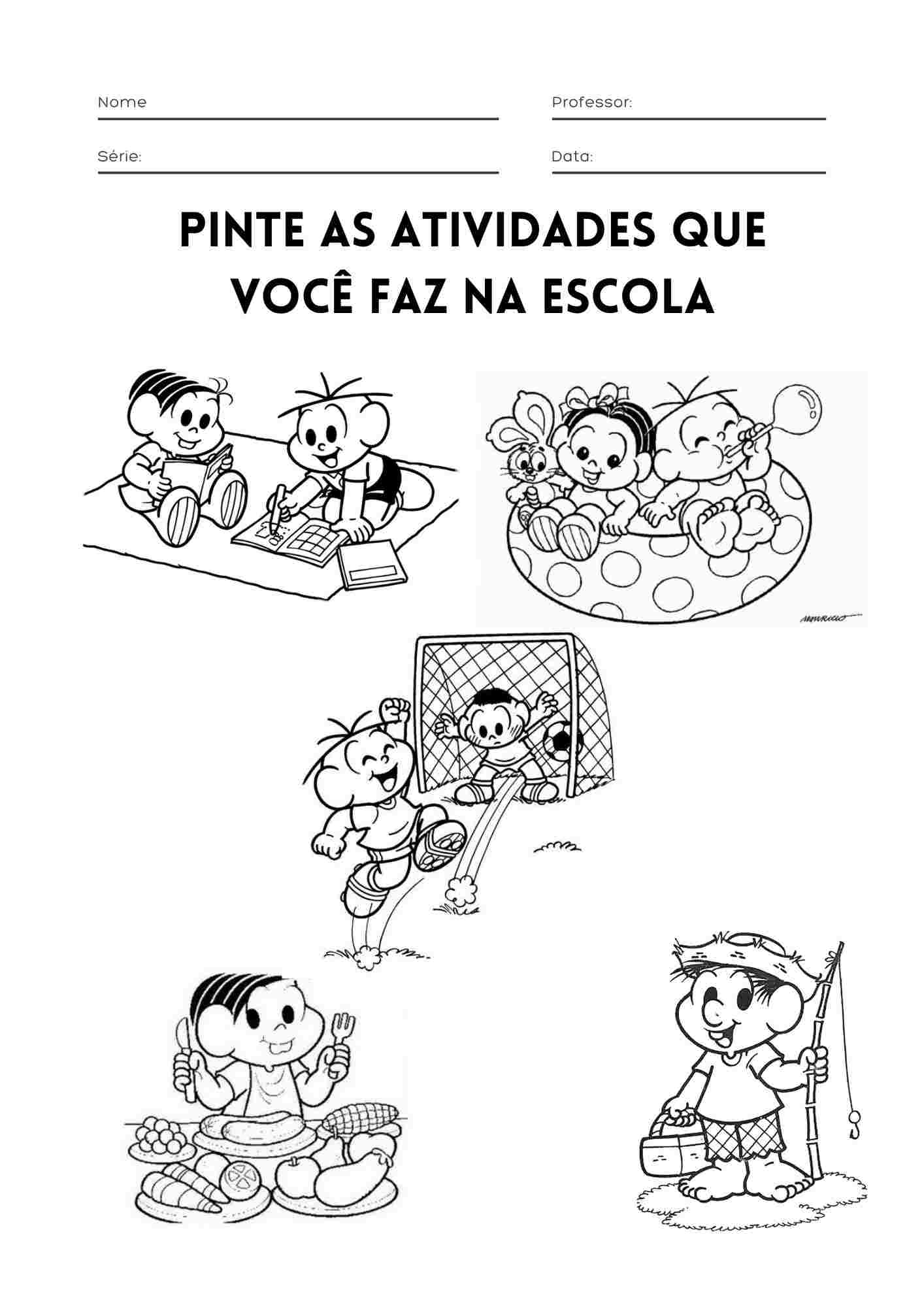 atividade sobre a escola educacao infantil