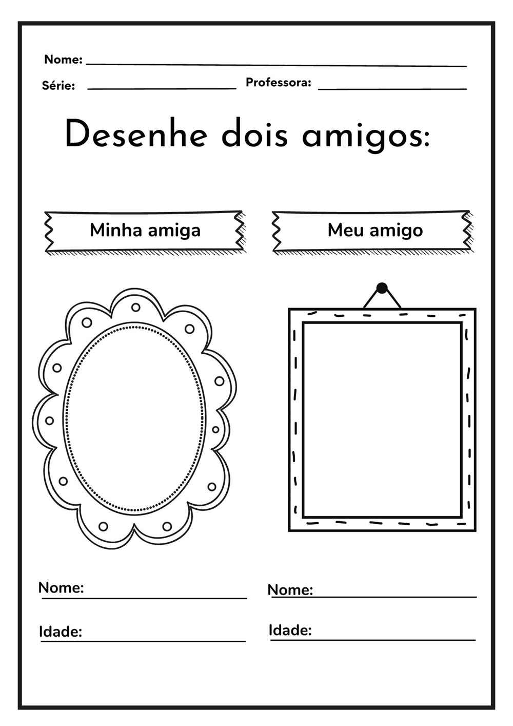 atividades sobre amizade para imprimir