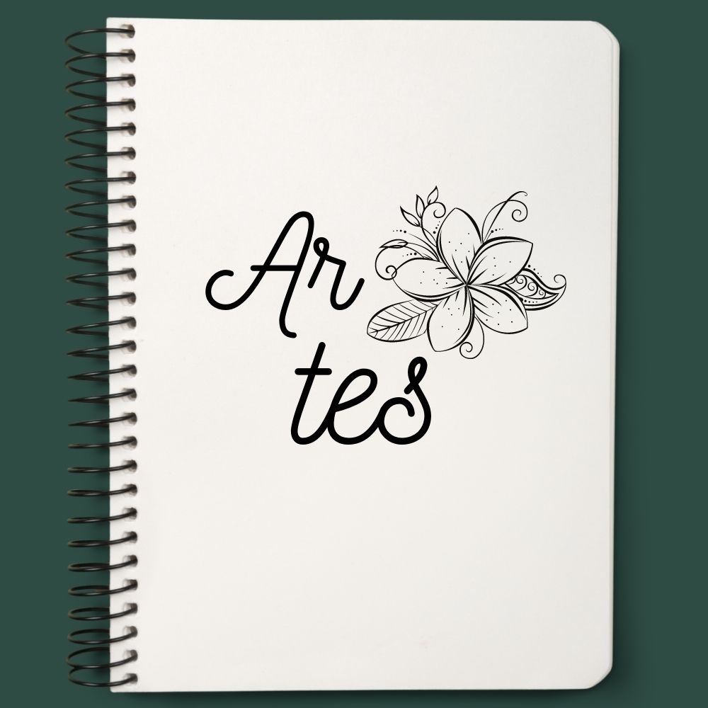 capa de caderno com flores