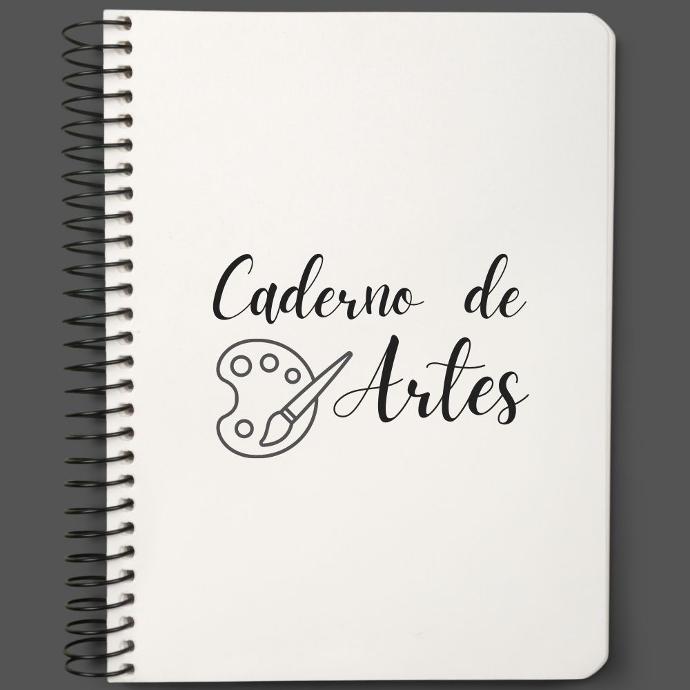 capa de caderno com paleta de pintura