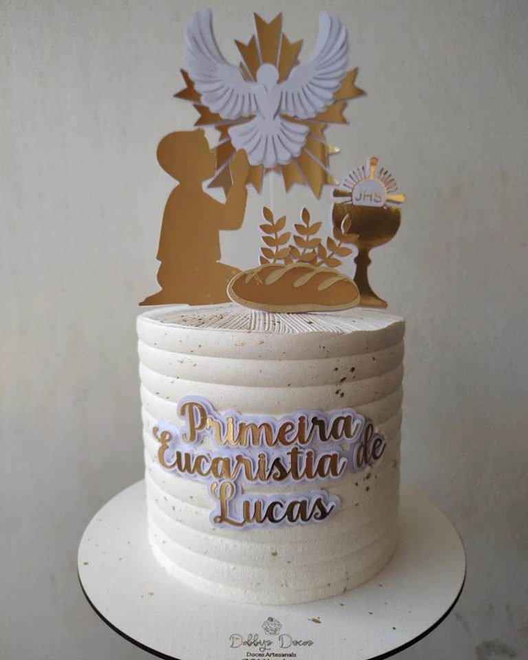 Bolo Primeira Eucaristia: 50 modelos para celebrar esse sacramento ...
