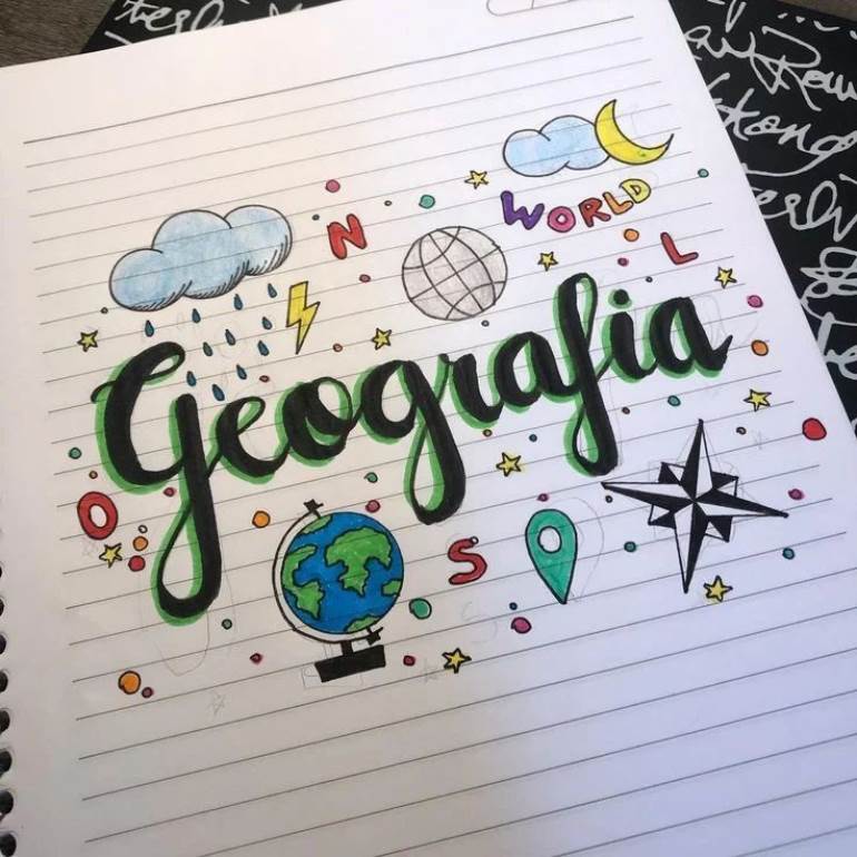 Título de geografia no caderno