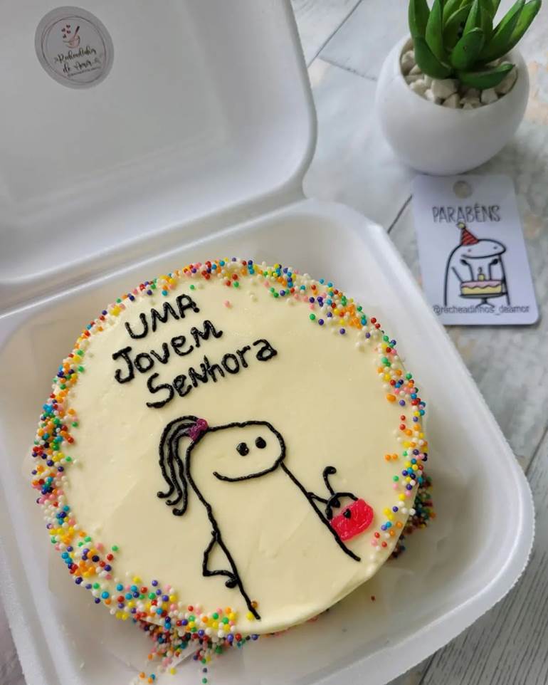 Bolo de flork com bolsa