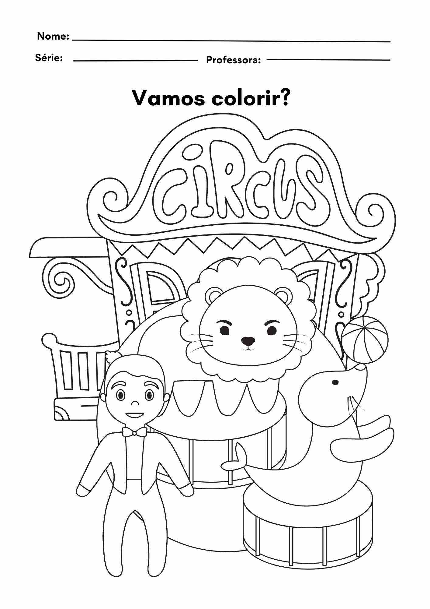 atividade de pintar dia do circo 