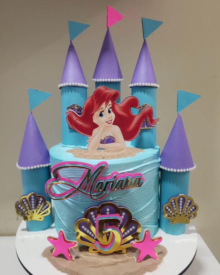 Bolo da Ariel: 70 modelos que as crianças vão amar - Artesanato Passo a ...