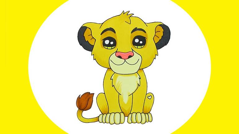 Desenho de leão filhote