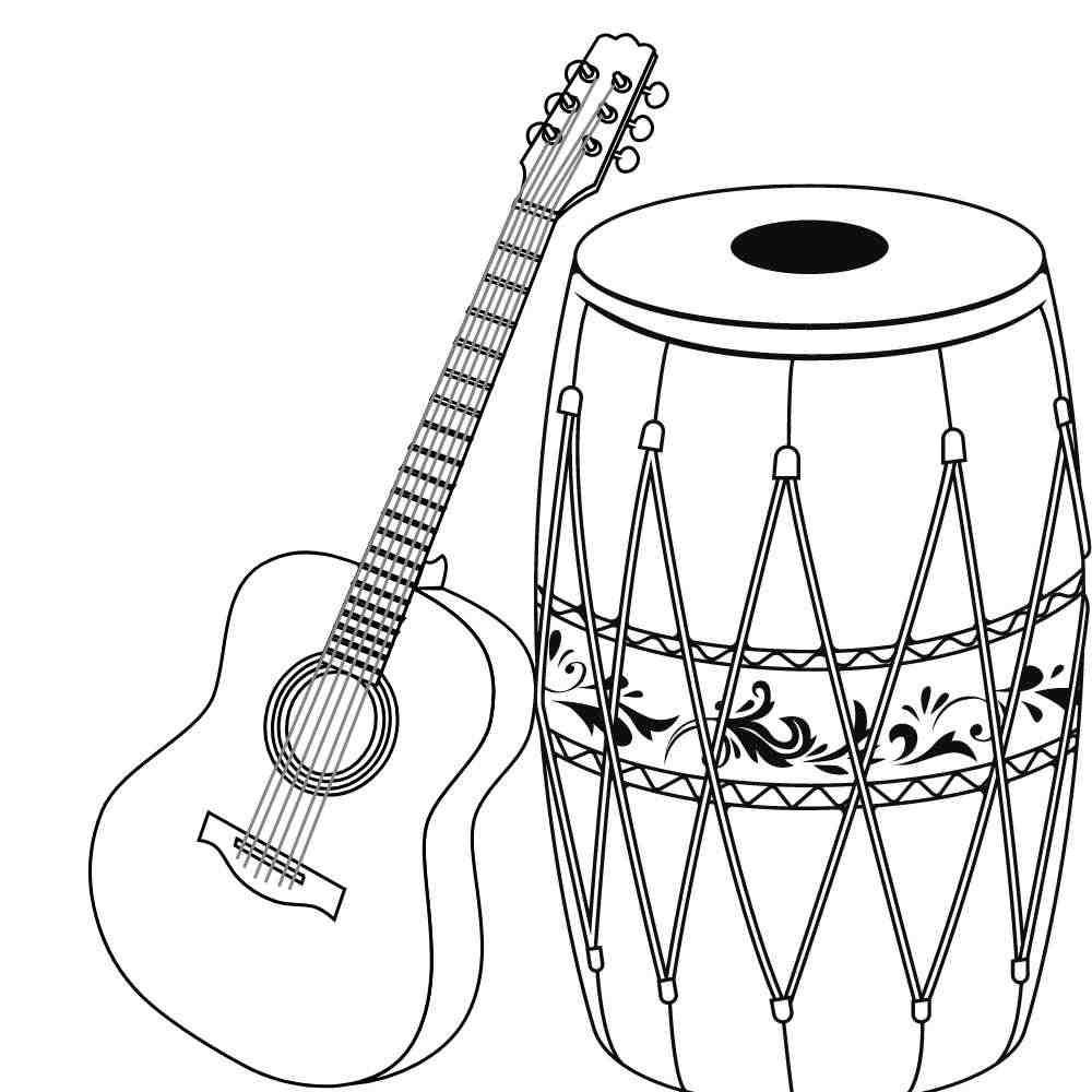 desenho de instrumento musical