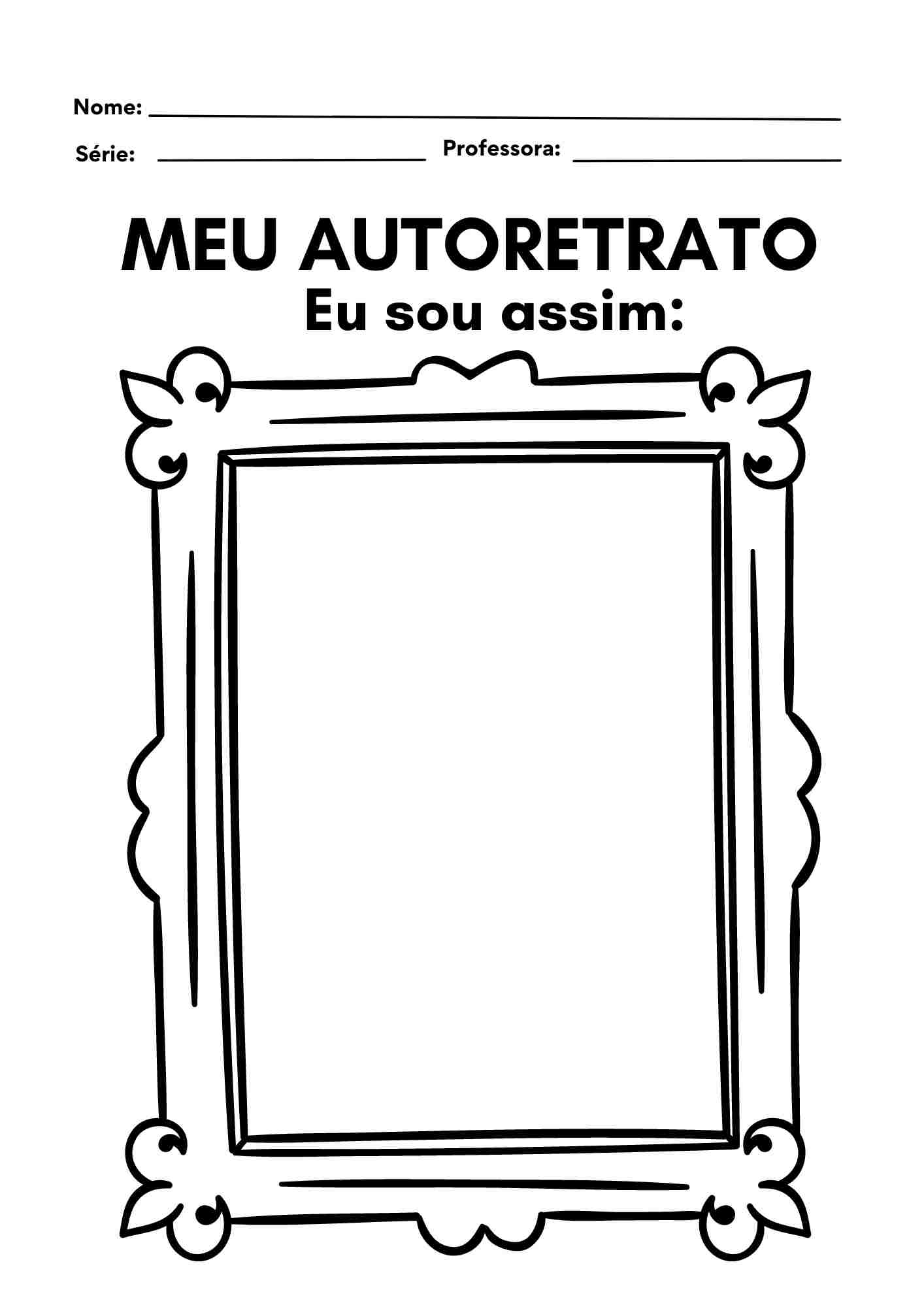 Atividade Quadro De Auto Retrato Projeto Identidade Ideia Criativa My