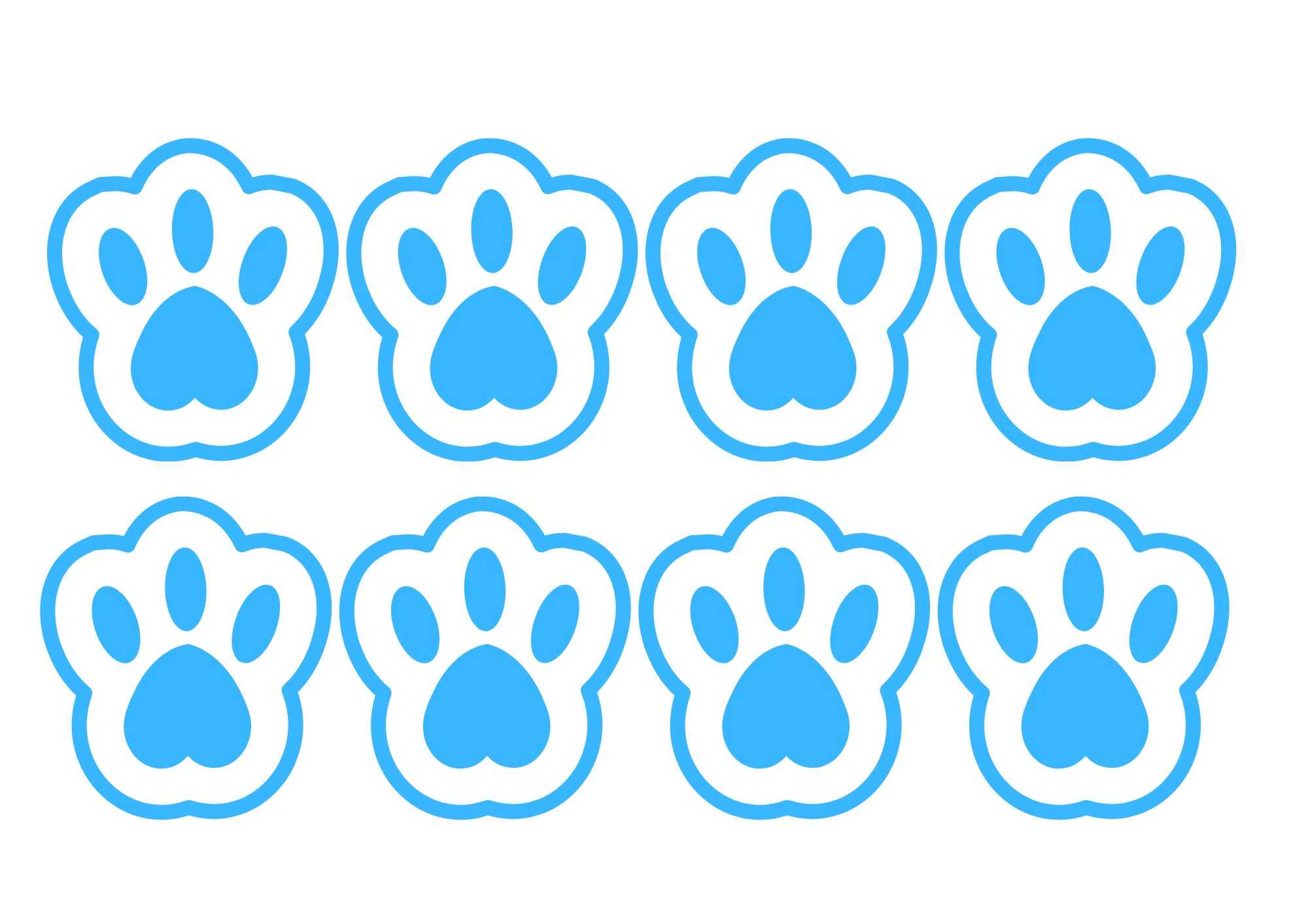 pegadas azuis de coelho