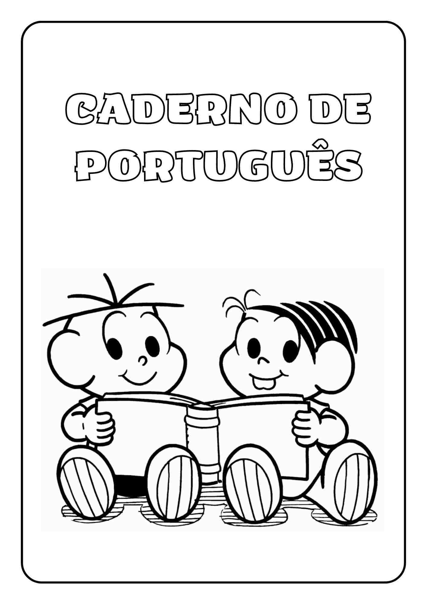 capa de caderno turma da monica portugues