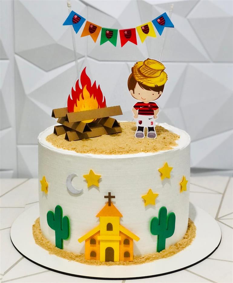 topo de bolo de festa junina flamengo