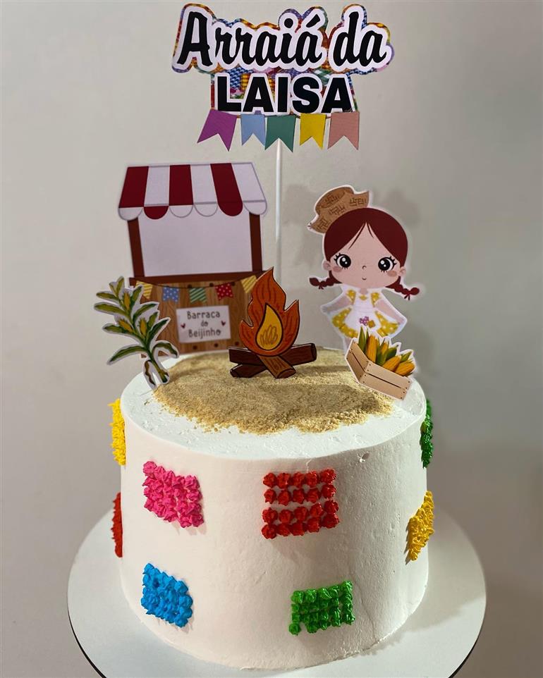 topo de bolo de festa junina feminina