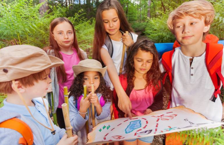 Caça ao tesouro enigmas infantil
