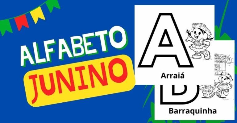 alfabeto junino para colorir