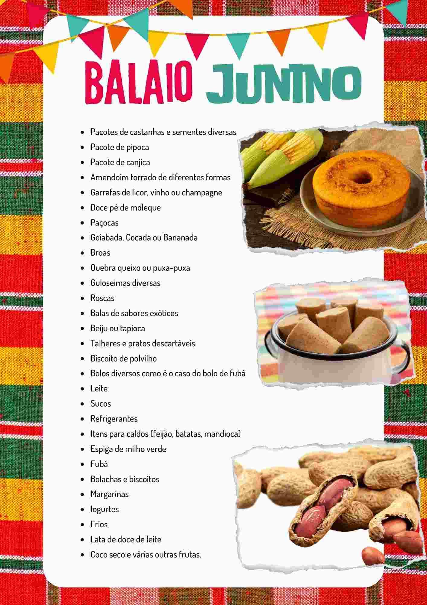 itens balaio junino para imprimir