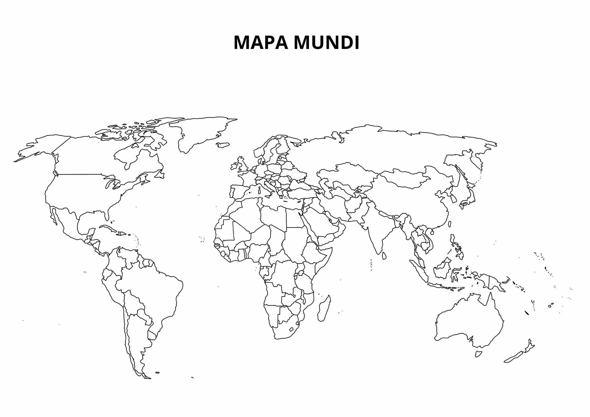 mapa mundi dos continentes