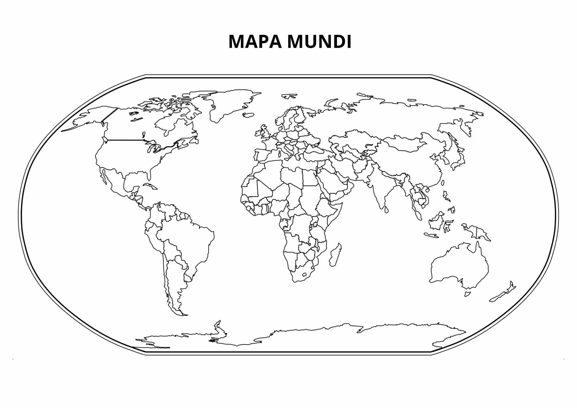 mapa mundi dos continentes