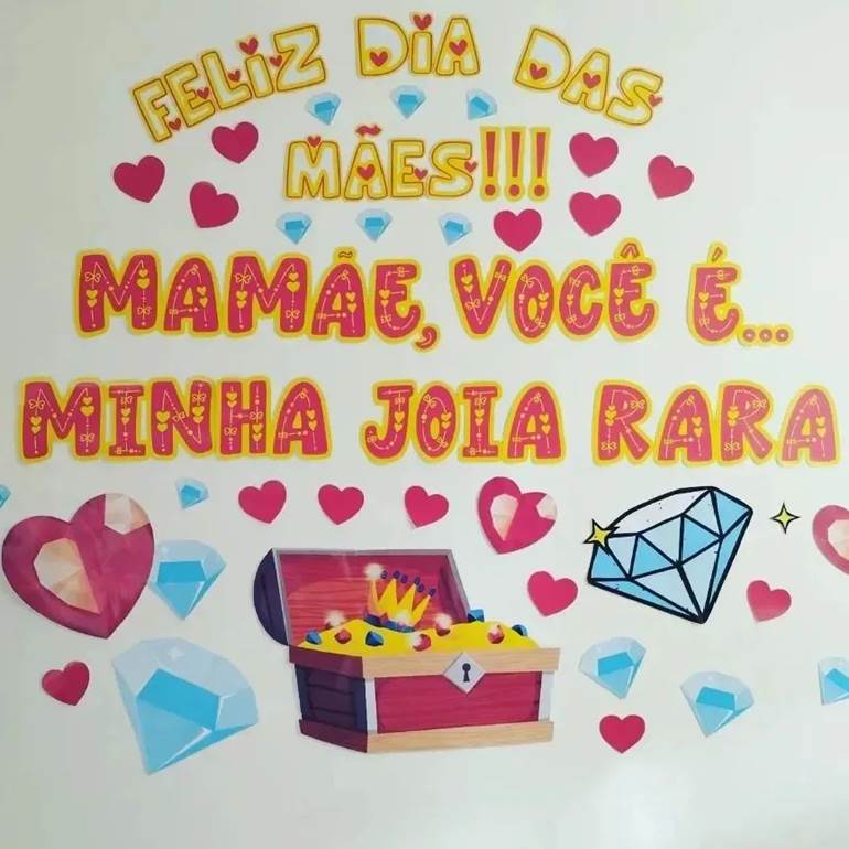 Cartaz dia das mães com joias