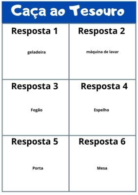 Caça ao tesouro com respostas para imprimir e se divertir - Artesanato ...