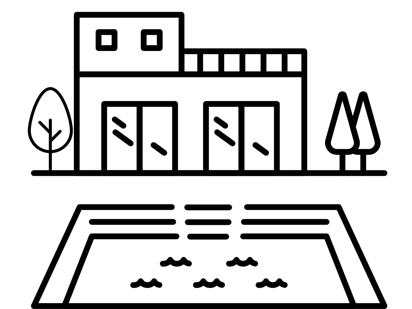 casas para colorir com piscina