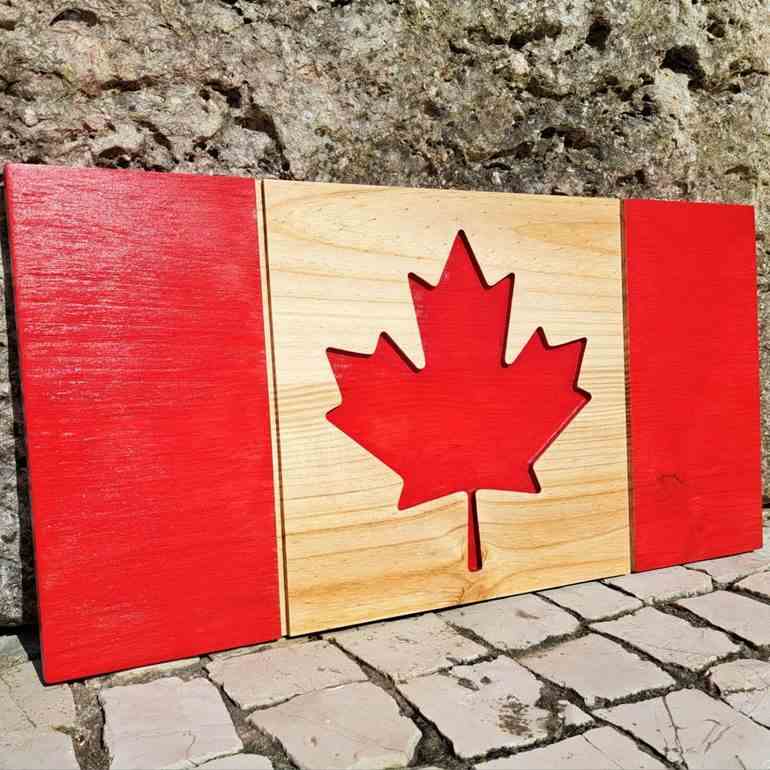 Placa em madeira do Canadá