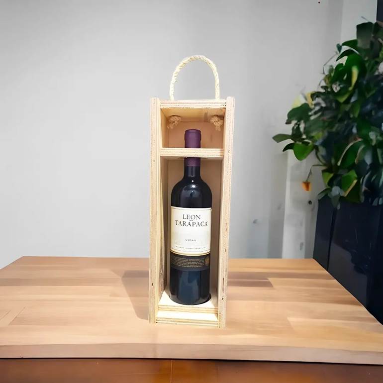 Porta vinhos de caixa madeira