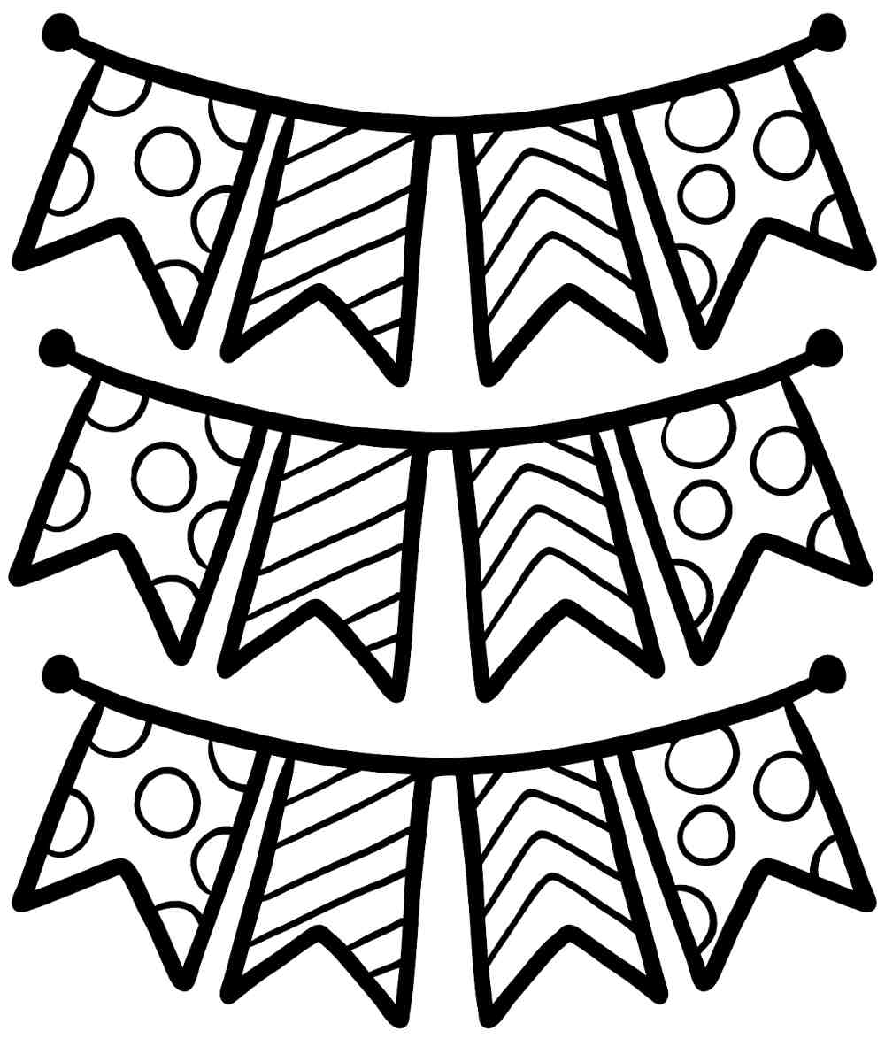 bandeirinhas de sao joao para colorir