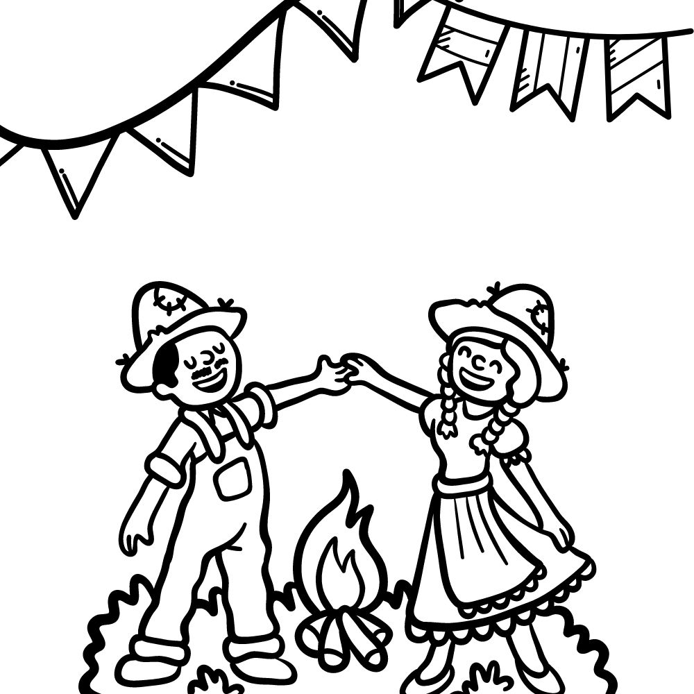 desenho de sao joao facil de colorir