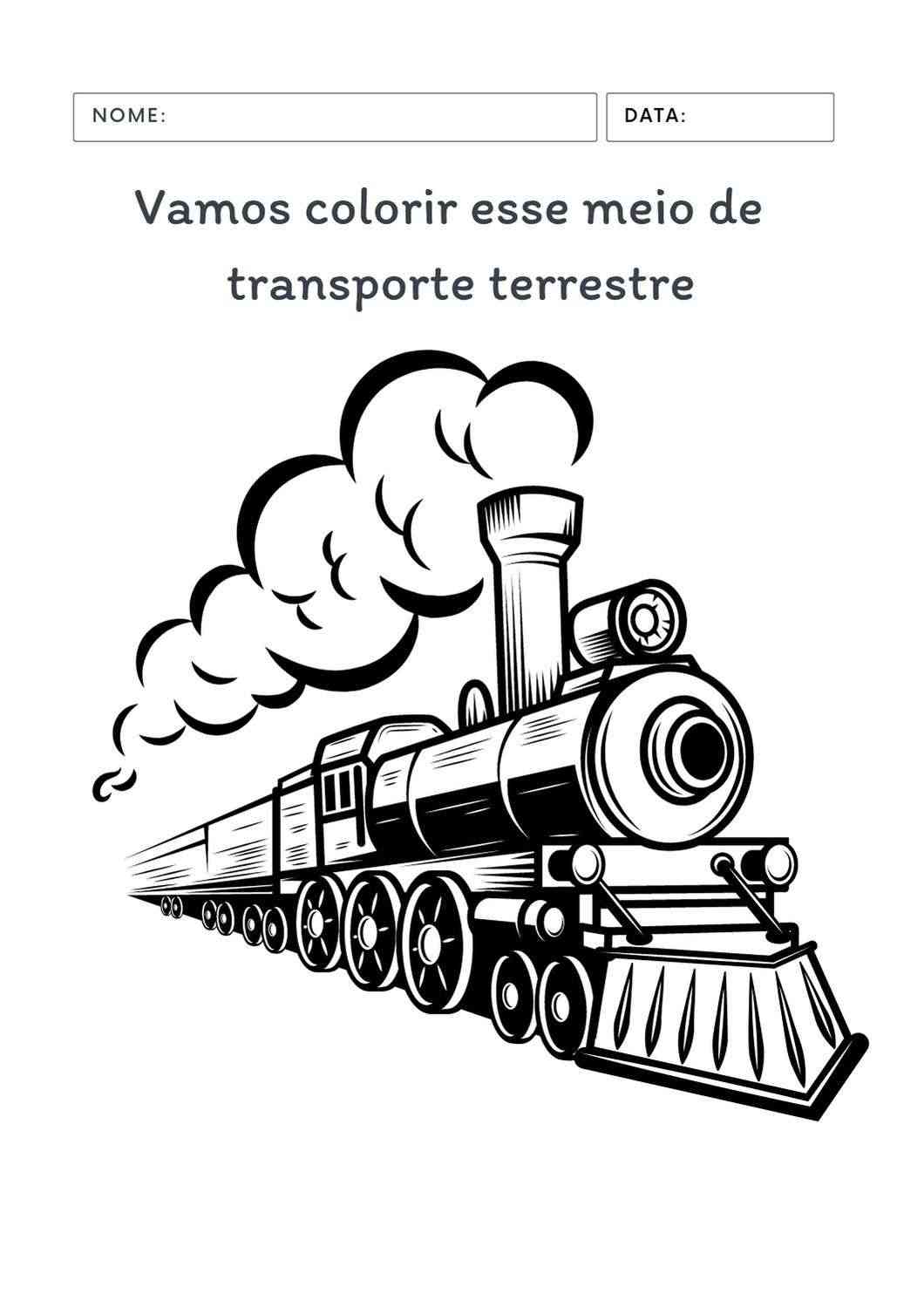 Meios de transporte da educação infantil colorir