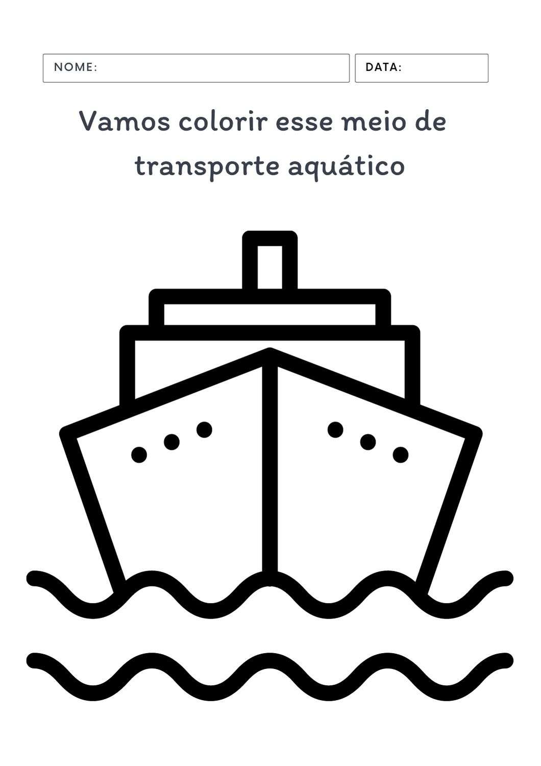 Meios de transporte da educação infantil aquatico