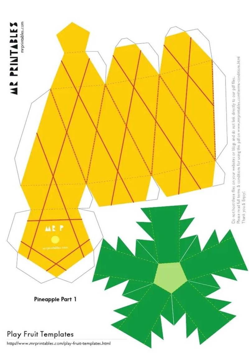 abacaxi geometrico para imprimir