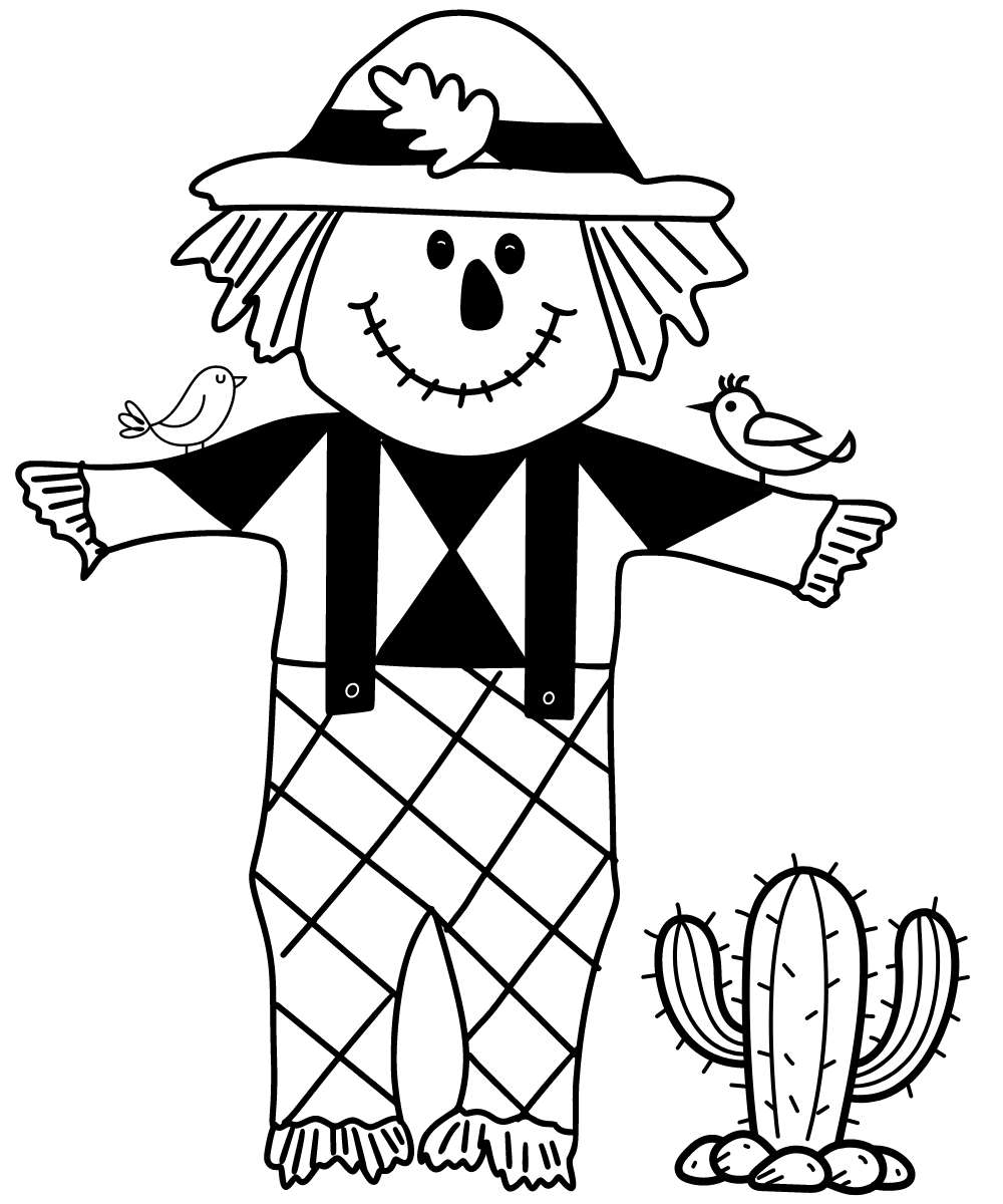 desenho de espantalho de festa junina