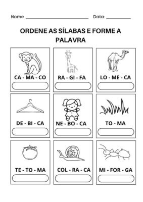 Atividade de alfabetização 1º ano: modelos prontos para imprimir ...