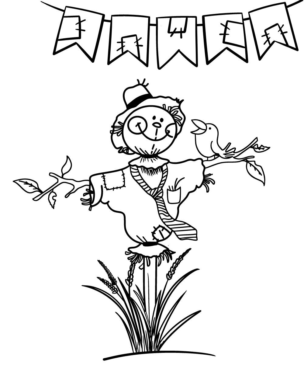 espantalho para colorir