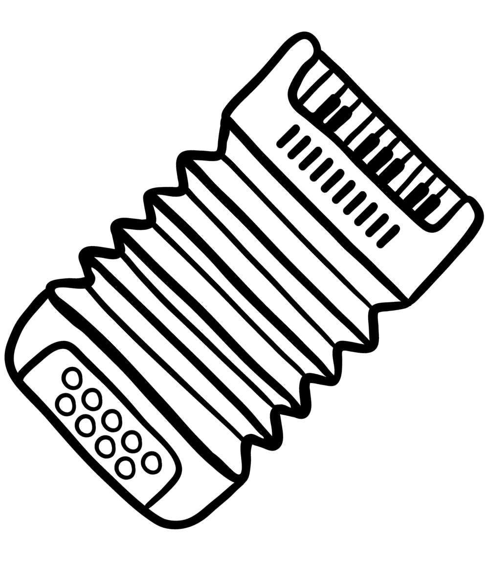 sanfona para colorir