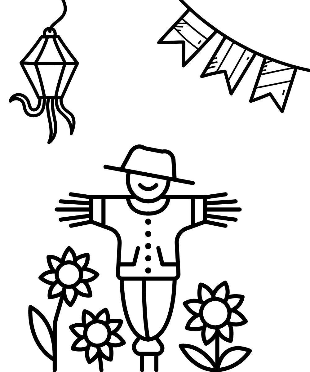 espantalho de festa junina para pintar
