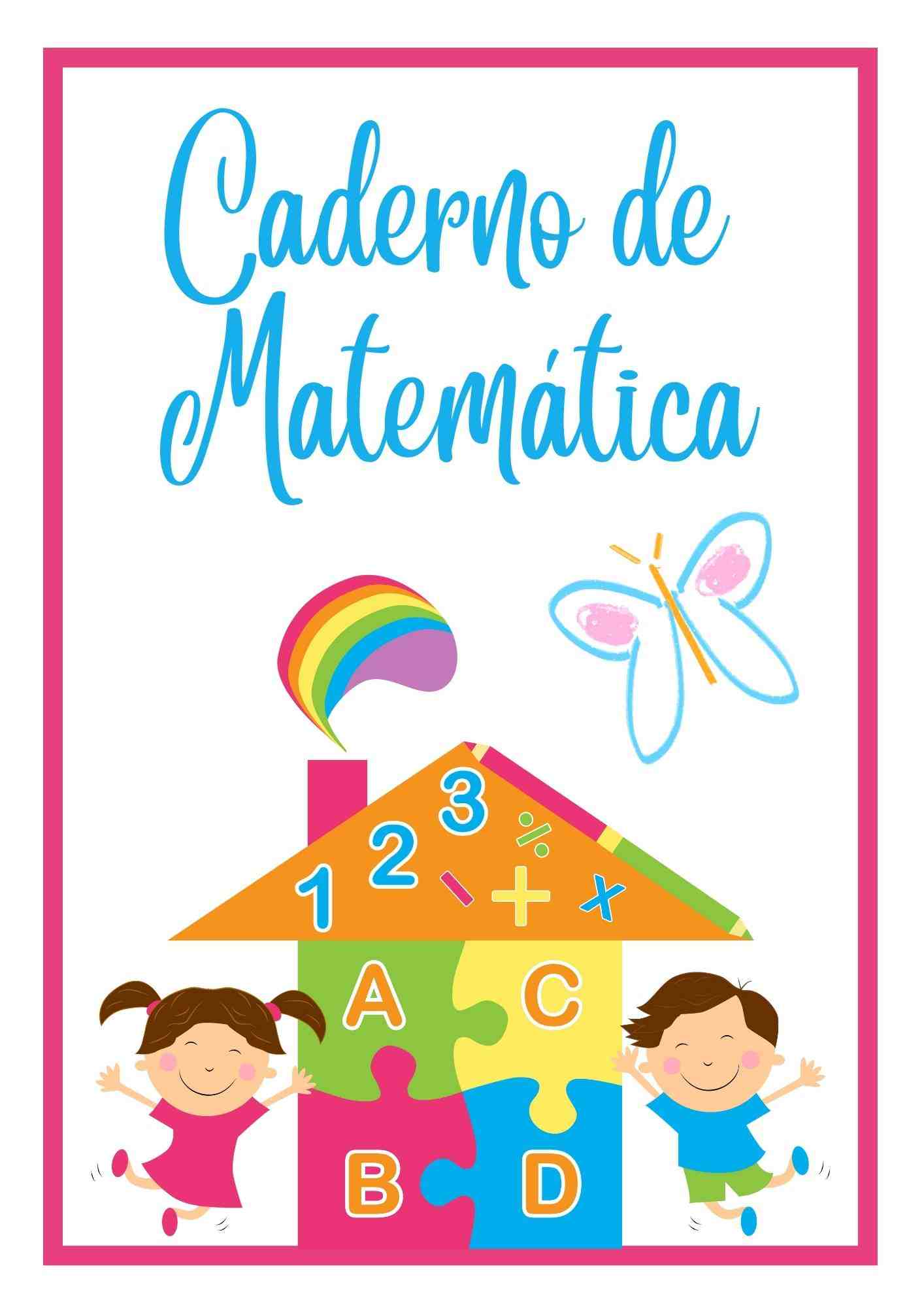caderno de matematica com capa colorida
