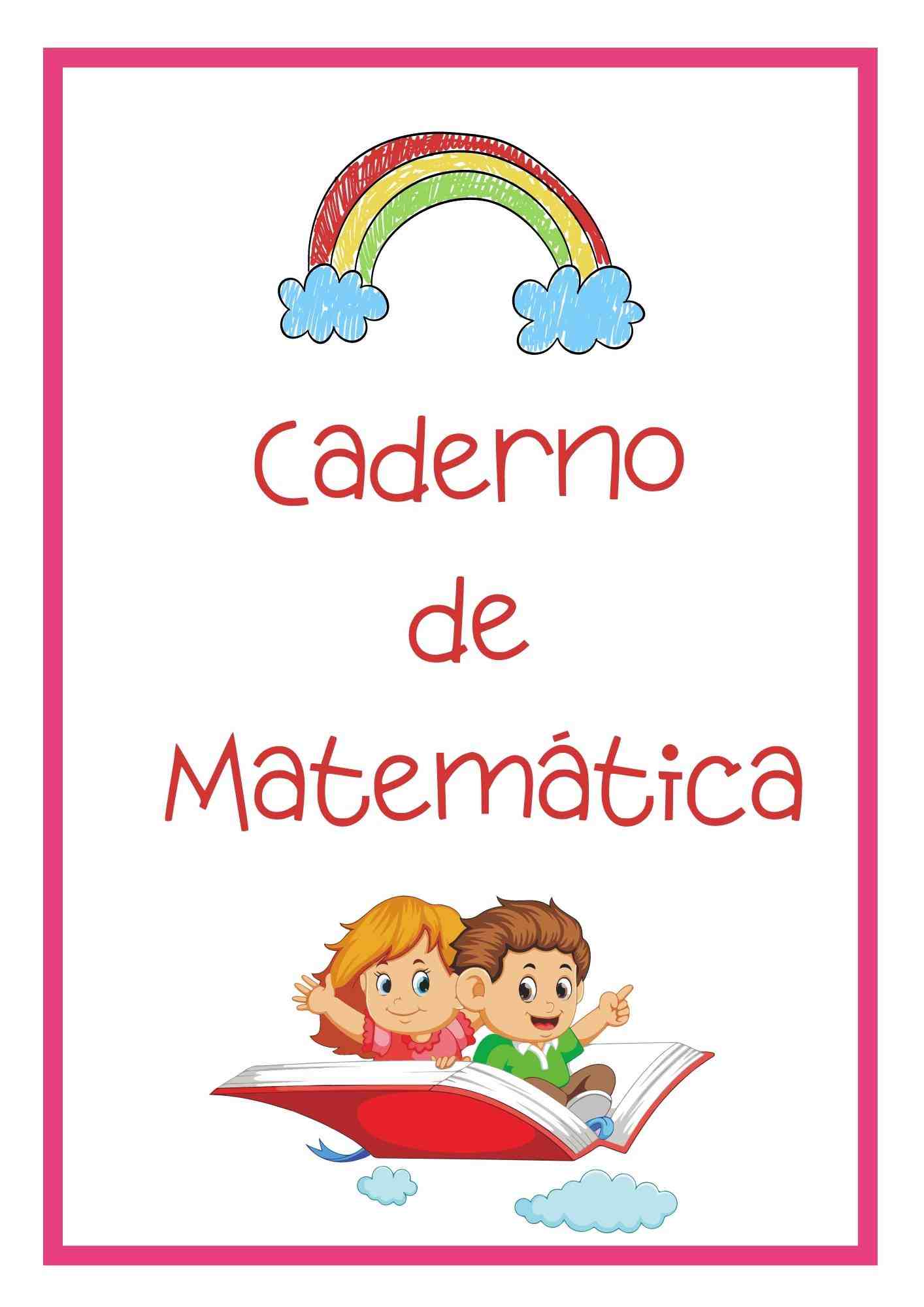 capa de caderno de matematica colorido