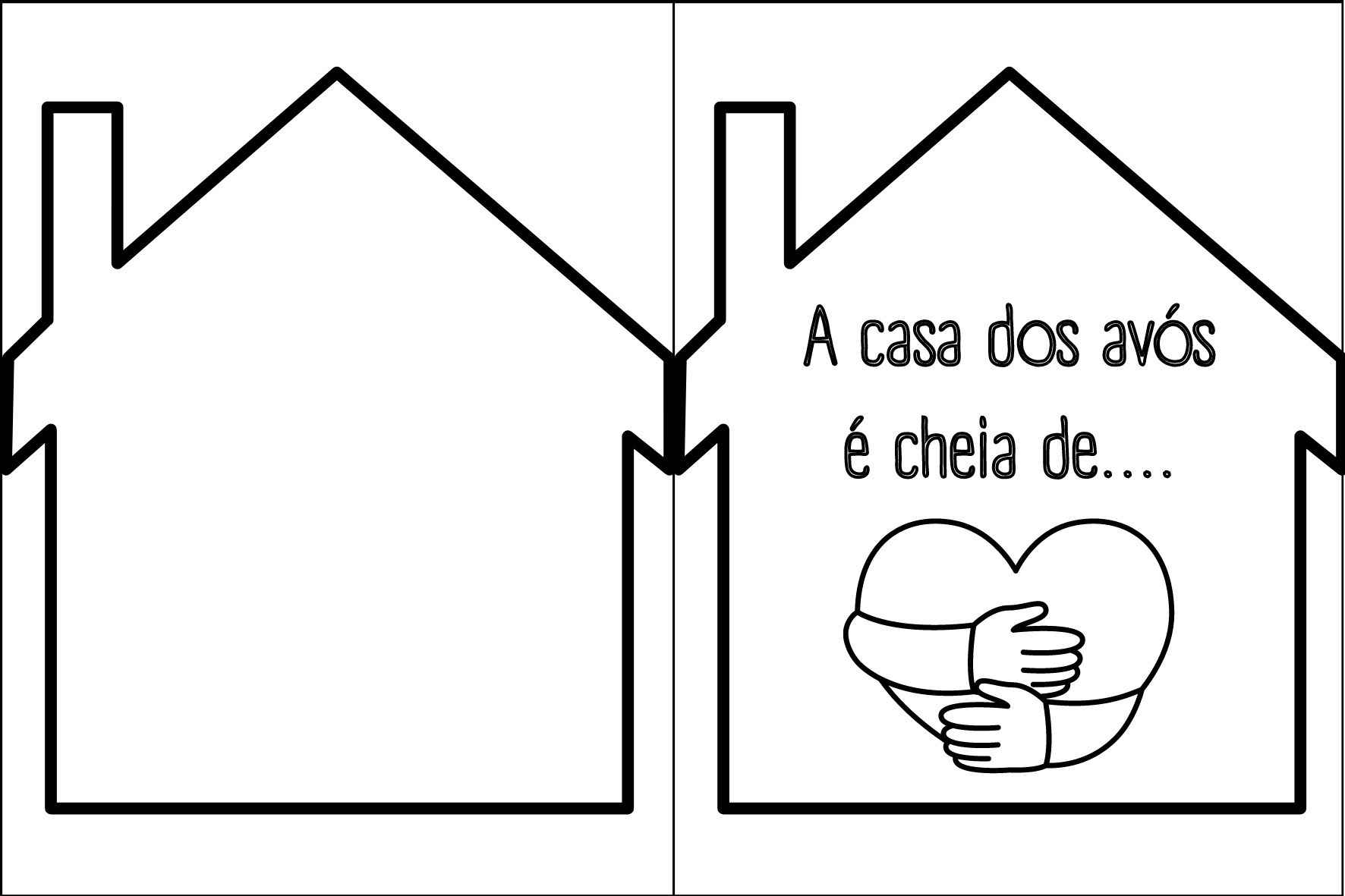 cartao dia dos avos em formato de casa