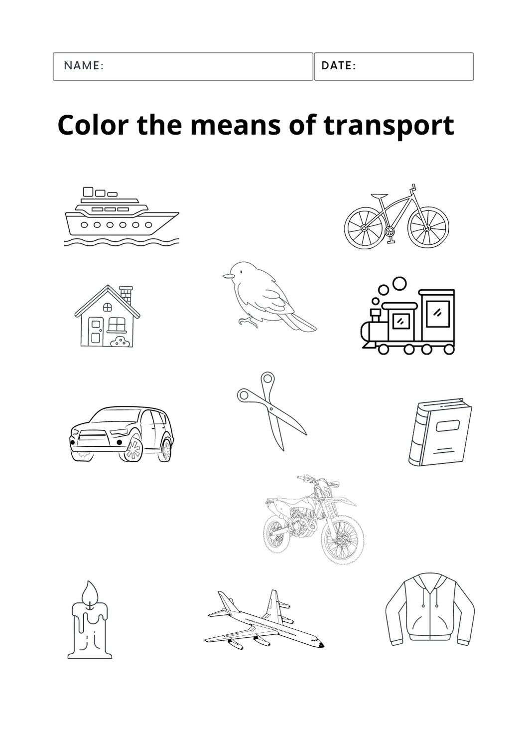 meios de transporte em inglês