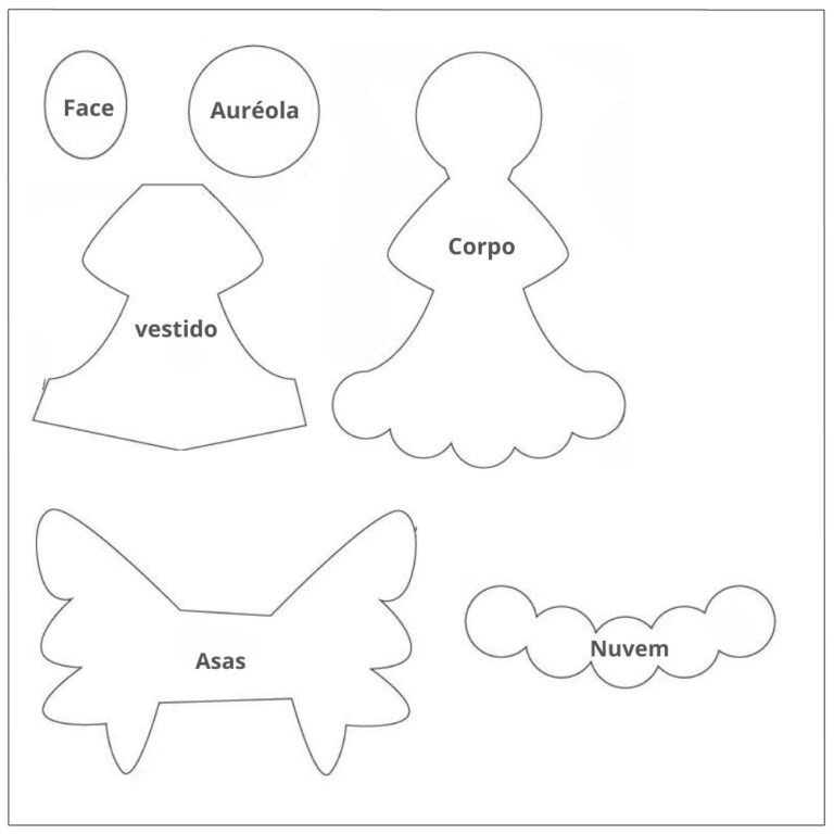 Molde de anjo para imprimir em tamanho grande - Artesanato Passo a Passo!