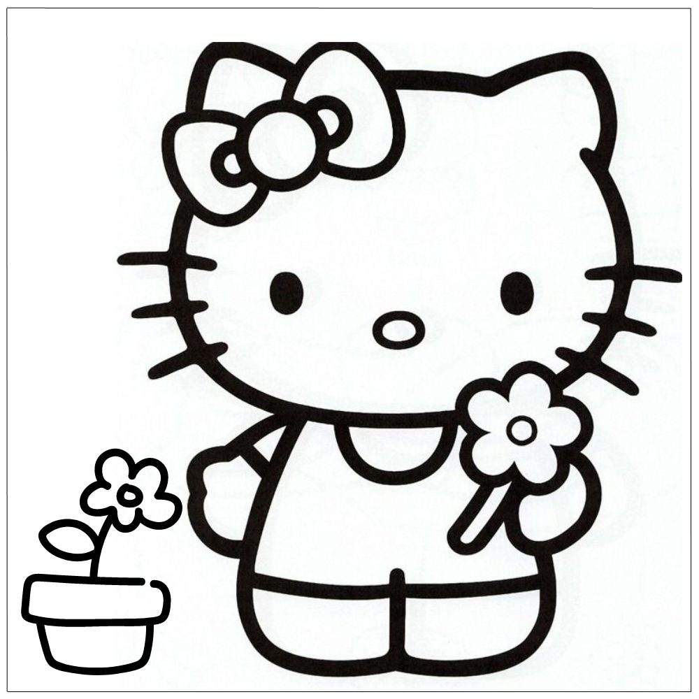 Hello Kitty com flores