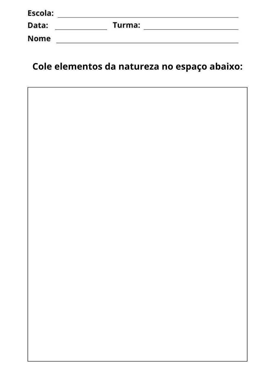 atividade de colagem elementos da natureza