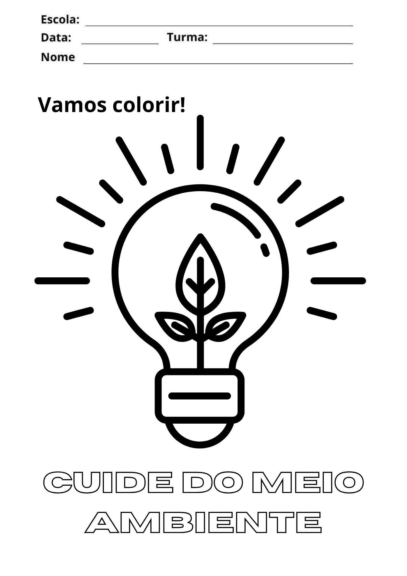 atividade de colorir meio ambiente